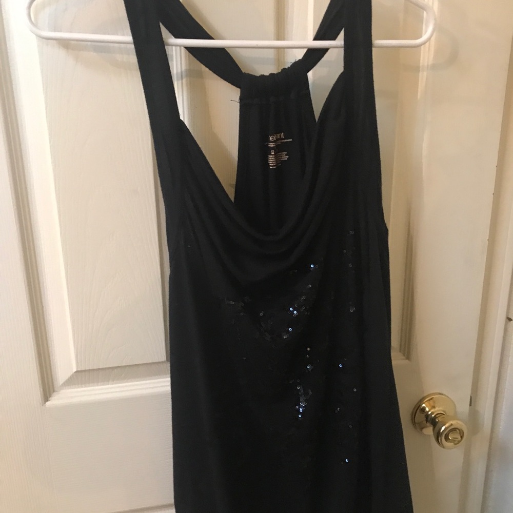 Lane Bryant scoop-tank black with rose sequins - Picture 5 of 5